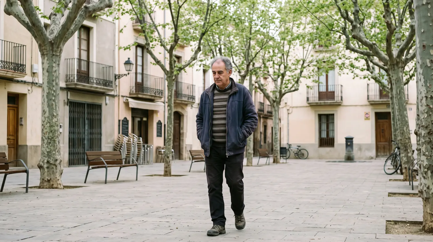 Pareja de jubilados revisa cuentas y papeles en la mesa de la cocina
